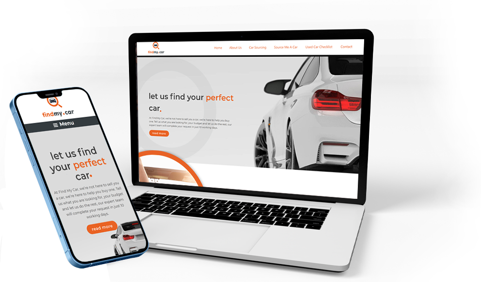 Find My Car website on laptop and mobile