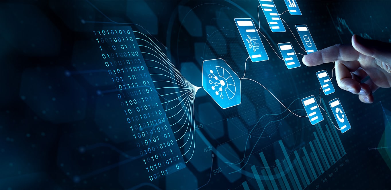 Blue digital graphic CRM Integration